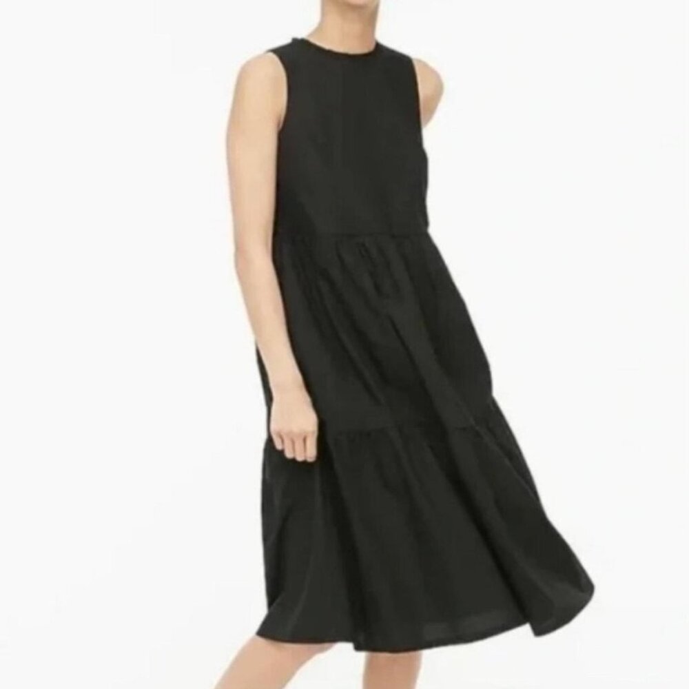 NWT J. Crew Sleeveless Tiered Mini Dress Women's Cotton Poplin Whimsy Casual 6